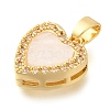 Brass Micro Pave Cubic Zirconia with Acrylic Pendants KK-S049-25G-2