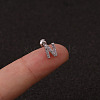 316L Surgical Stainless Steel Micro Pave Clear Cubic Zirconia Cartilage Earrings WG3A850-27-1