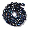 Opaque Solid Color Electroplate Glass Beads Strands EGLA-N013-P8mm-B01-2