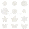 12Pcs 12 Style Computerized Embroidery Lace Self Adhesive/Sew on Patches DIY-FG0004-01-1