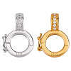 2Pcs 2 Colors 925 Sterling Silver Micro Pave Clear Cubic Zirconia Twister Clasps STER-DR0001-10-1