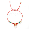 Imitation Pearl & Glass Beads Braided Bracelets CA6370-2-1