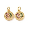 Brass Micro Pave Cubic Zirconia Charms KK-E068-VF135-2