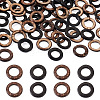 Craftdady 200Pcs 2 Colors Dyed Wood Jewelry Findings Coconut Linking Rings COCO-CD0001-01-2