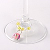 Alloy Enamel Mixed Color Handbag Wine Glass Charms AJEW-JO00026-05-2