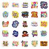 50Pcs Paper Self-Adhesive Picture Stickers AJEW-S036-09-5