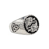 Wolf Pattern 304 Stainless Steel Finger Rings for Men FS-WGA3424-01-3