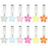 12Pcs 6 Colors Flower Acrylic Shoe Charms HJEW-CA00022-1