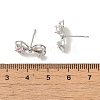 Left and Right Rack Plating Brass Micro Pave Cubic Zirconia Studs Earring Findings LS-KK-K371-10P-3