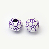 Football Craft Style Acrylic Beads X-SACR-R886-06-2