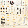 DIY Cat Asymmetrical Earring Making Kit DIY-SC0021-21-2