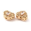 Brass Micro Pave Clear Cubic Zirconia Beads KK-S389-20G-2