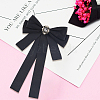 Bowknot Tie Polyester Rhinestone Brooches JEWB-WH20006-11-7