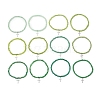 12Pcs 12 Colors 201 Stainless Steel Cross Charm Bracelets BJEW-JB13549-2