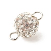 Polymer Clay Rhinestone Connector Charms PALLOY-JF01361-02-4