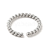 201 Stainless Steel Twist Rope Shape Open Cuff Ring for Women RJEW-G266-40P-2