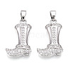 Brass Micro Pave Cubic Zirconia Pendants KK-N254-239P-1