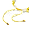 Woven Glass Flower Adjustable Braided Bead Bracelets for Women BJEW-MZ00100-01-4