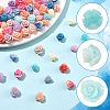 50Pcs 7 Styles Synthetic Coral Beads CORA-FS0001-03-2