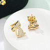 Brass Micro Pave Clear Cubic Zirconia Stud Earrings EJEW-R009-01G-3