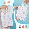Rectangle with Paw Print Pattern Paper Storage Bags with Handle ABAG-WH0046-39B-3