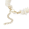 Natural White Mother of Pearl Shell Chip Bead Bracelets for Couple Friendship BJEW-JB11533-02-4