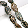 Oval with 3-Eye Pattern Tibetan Style dZi Beads Strands G-NH0001-14C-1