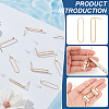 BENECREAT 10Pcs Hollow Oval Rack Plating Brass Stud Earring Findings KK-BC0013-46B-4