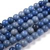 Round Natural Blue Aventurine Beads Strands G-R254-10mm-3