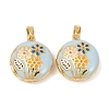 Brass Enamel Locket Pendants KK-G543-01G-02-1