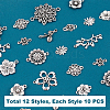 120Pcs 12 Styles Tibetan Style Zinc Alloy Connector Charms FIND-PH0005-74-5