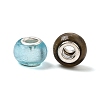 Handmade Silver Foil Glass European Beads LPDL-R008-M-2