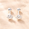 S999 Fine Silver Stud Earrings EJEW-F356-06S-1