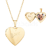304 Stainless Steel Heart Locket Pendant Necklaces for Photo NJEW-WH0020-97E-1