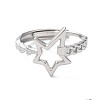 Non-Tarnish Ion Plating(IP) 304 Stainless Steel Hollow Star Adjustable Rings RJEW-D006-23P-2