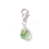 Wire Wrapped Glass Teardrop Pendant Decorations HJEW-JM02972-02-4