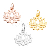 3Pcs 3 Colors 925 Sterling Silver Hollow Lotus Flower Charms STER-GA0001-27-1