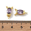 Brass Pave Single Cubic Zirconia Peg Bails Pin Charms KK-D226-01G-04-3