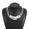 CCB Plastic with Clear Glass Triangle Alloy Cuban Link Chain Choker Necklaces FS-WGE94B8-04-1