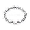 Non-Tarnish 201 Stainless Steel Round Beaded Stretch Bracelet for Men Women BJEW-N017-163B-01-1