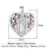 Brass Micro Pave Colorful Cubic Zirconia Pendants ZIRC-OY001-04P-2