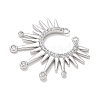 Brass Micro Pave Clear Cubic Zirconia Connector Charms CU-CBAEC29-01P-2