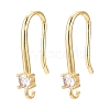 Brass Micro Pave Clear Cubic Zirconia Earring Hooks ZIRC-R112-06G-1