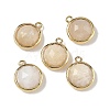 Natural Moonstone Faceted Flat Round Charms G-U028-03G-13-1