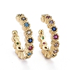 Brass Micro Pave Cubic Zirconia Cuff Earrings X-ZIRC-H109-06G-6