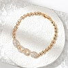 Brass Micro Pave Cubic Zirconia Link Chain Bracelets KK-R217-45G-1