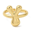 Initials Brass Open Cuff Ring for Women RJEW-N046-02Y-G-2