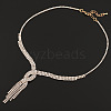 Alloy Full Crystal Rhinestone Twisted Tassel Necklaces for Women FS-WG90C07-01-3