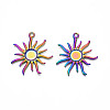 Rainbow Color Alloy Big Pendant Settings for Enanmel PALLOY-N156-195-2