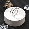 304 Stainless Steel Hollow Cuff Rings for Women RJEW-S395-01P-2